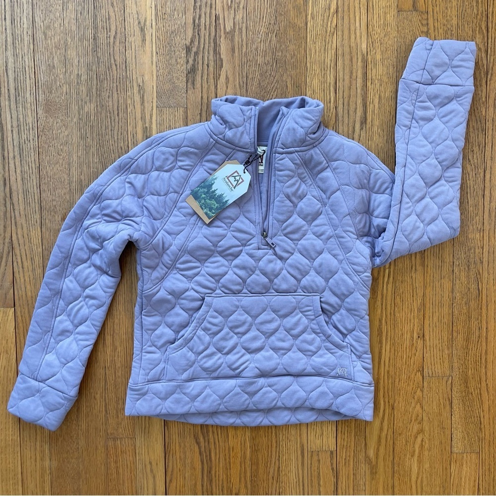 Avalanche Sequim 1/4 Zip Quilted Pullover Sweatshirt Purple Size Small NWT